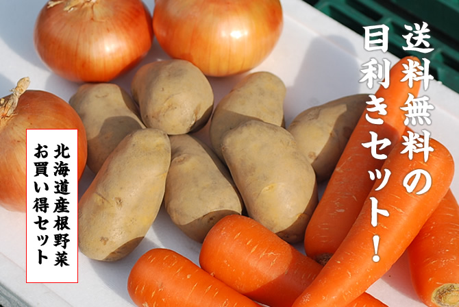 送料無料の目利きセット。北海道産根野菜セット