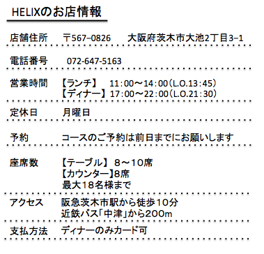 HELIXお店情報