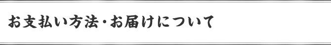 お支払い方法・お届けについて